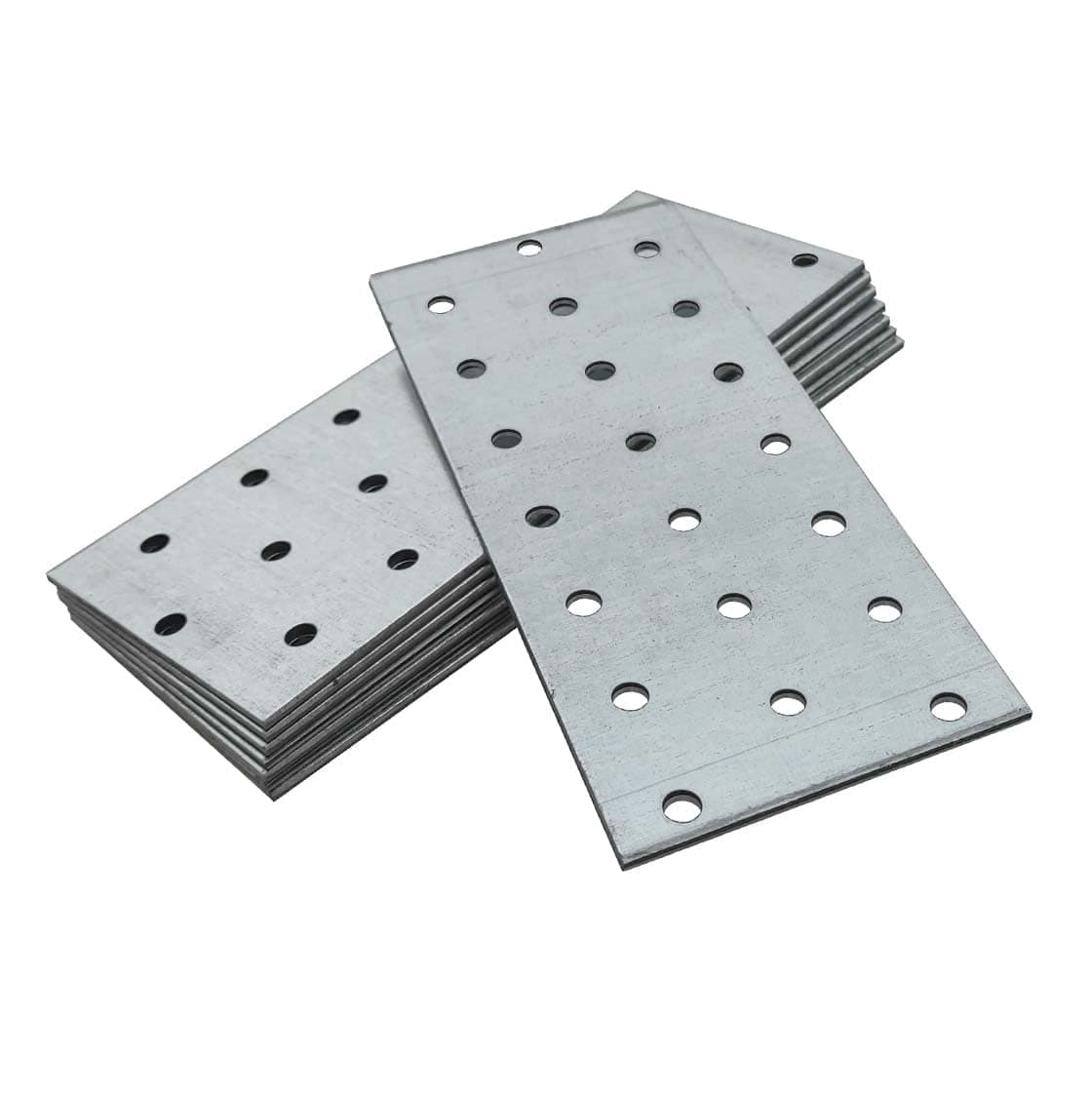 10 x Flat Joining Plates (140 x 60 x 2) Connecting Perforated Metal Brace Bracket Timber Wood Fixing Galvanised Steel Repair Connector