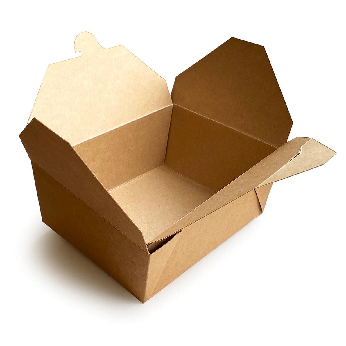 25 x Medium Kraft Takeaway Containers Leak-Proof No.8 Boxes - 174 x 143 x 65mm - 1400ml/49oz - Eco-Friendly/Hot and Cold Take Out Microwavable Grease Resistant Food To-Go Snacks Boxes