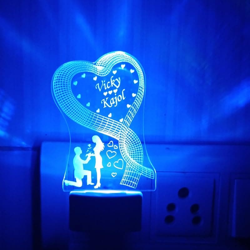 DIONA Night Lamp Personalised 7 Colour Changing 3D Illusion LED Night Light | Customized Name and Tagline Best Gift for Wedding Anniversary Birthday Valentines Day & Couples