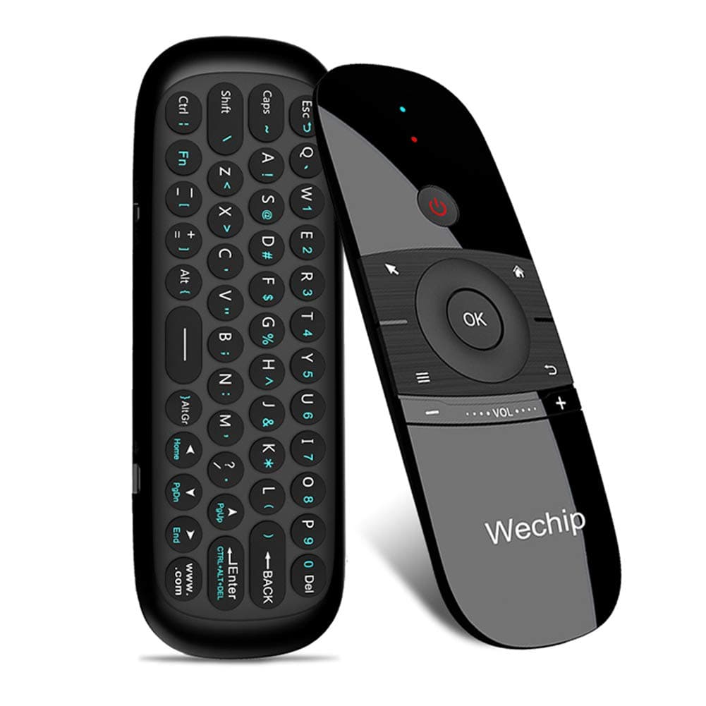 WeChip Wechip 2.4G Smart TV Wireless Keyboard Fly Mouse W1 Multifunctional Remote Control for Android TV Box/PC/Smart TV/Projector/HTPC/All-in-one PC/TV (Black)