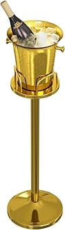 Ice Bucket with Stand Christmas Stainless Steel Standing Ice Bucket Ice Cube Container, Wine Bucket on Stand Gold Champagne Ice Bucket for Wine Beer KTV Club Bar Bbq Party Wedding, 12ib 5L (91cm,gold