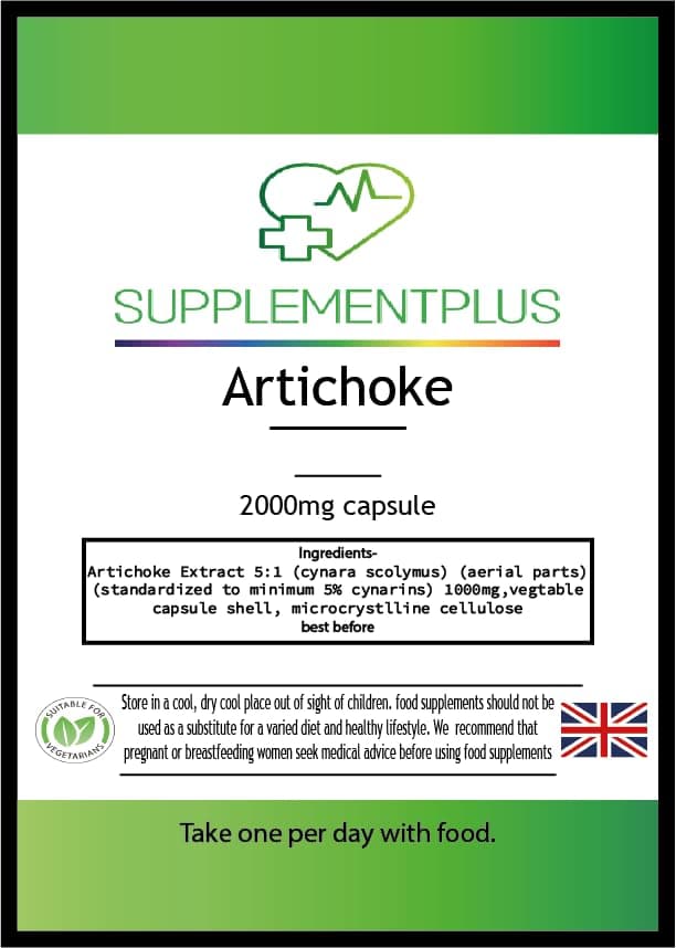 HIGH Strength Artichoke 2000mg (90 Capsules)- Supplementplus
