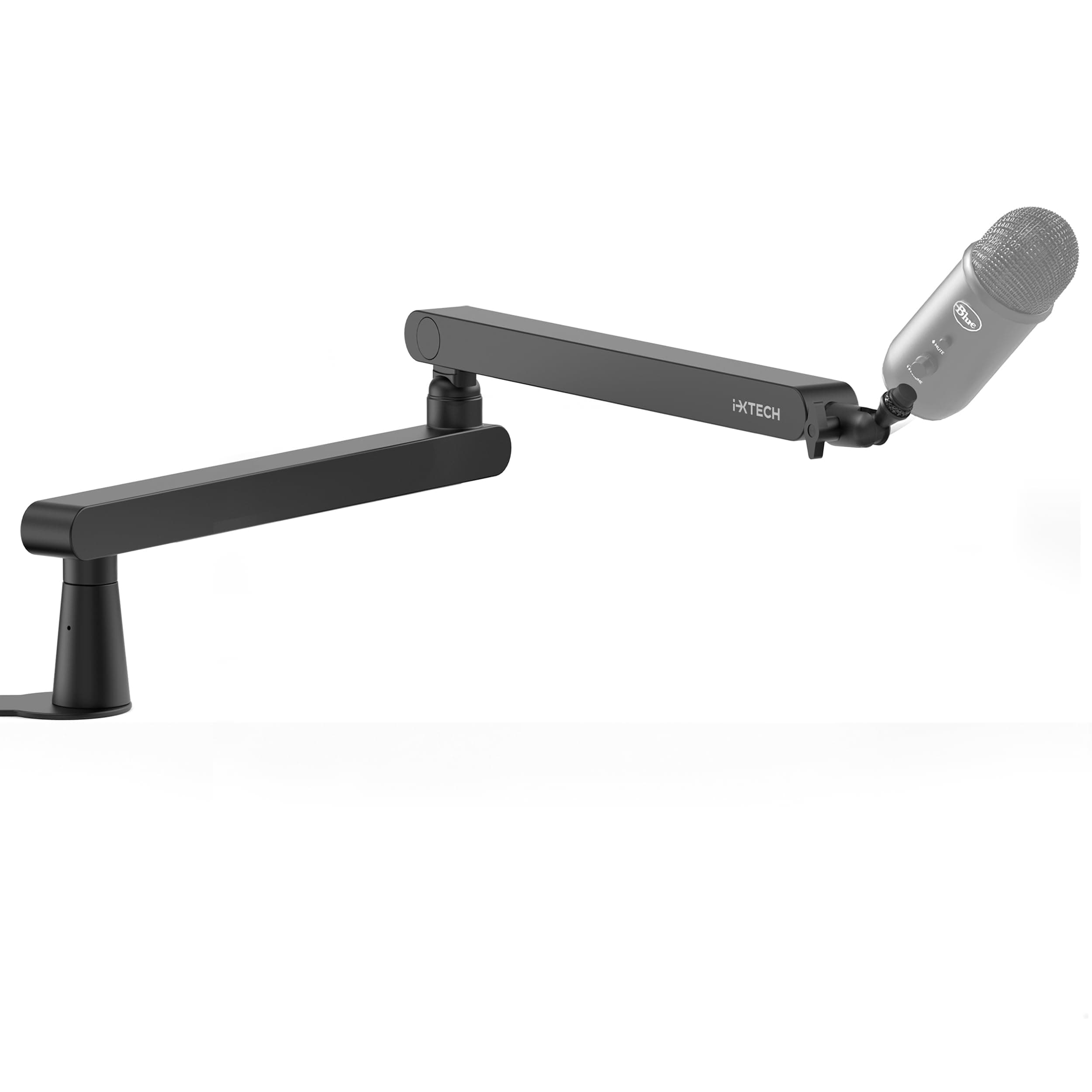Mic Arm Desk Mount, Low Profile Boom Arm, Adjustable Microphone Arm with Detachable Rise Column and Built-In Cable Management, 360° Swivel Mic Boom Arm for Streaming and Recording LIZARD Model.
