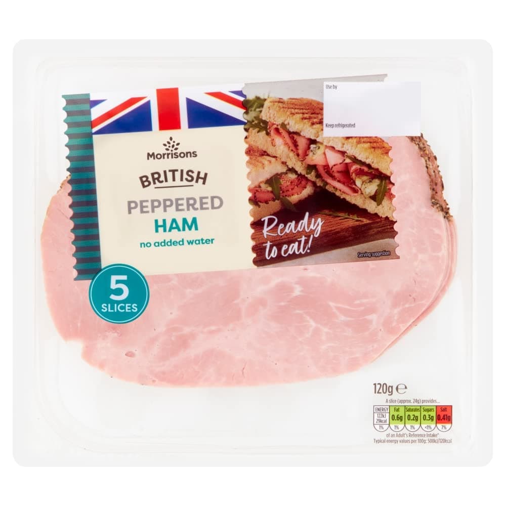Morrisons British Peppered Ham 5 Slices 120g