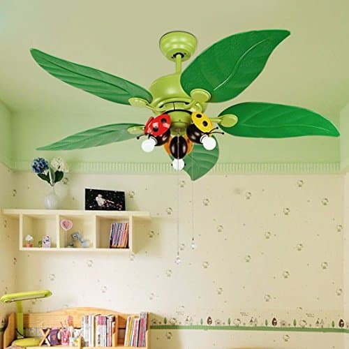 Led ceiling fan light fan light study kindergarten room is fan chandelier children's room bedroom lamps, switches control LED9W [Energy Class A++]