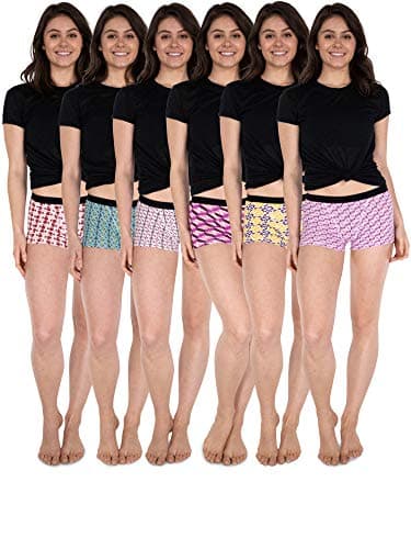 Women's 6 & 12 Pack Modern Active Boy Short Boxer Brief Panties
