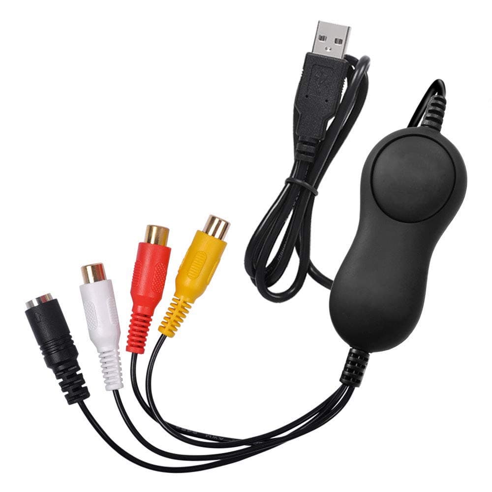 Lvozize VHS VCR To Digital DVD Converter for Mac/Windows 10 8 7, USB2.0 Audio/video Capture Grabber Adapter Device,Transfer VCR TV Hi8 Game S video to DVD