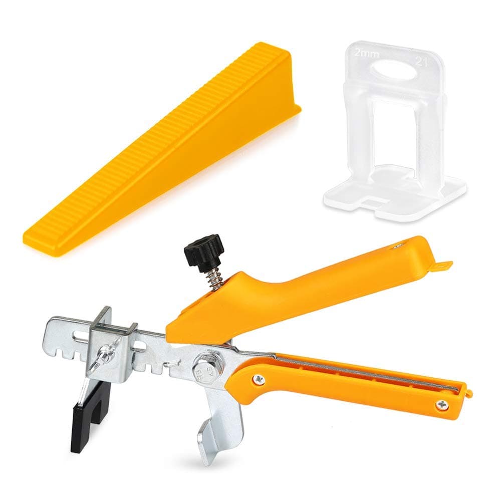 OGORI 400 PCs Tile Leveling System 2mm,300 PCs Tile Level Wedge Spacer Plus 100 PCs Resuable Wedges with A Tile Leveling Pliers