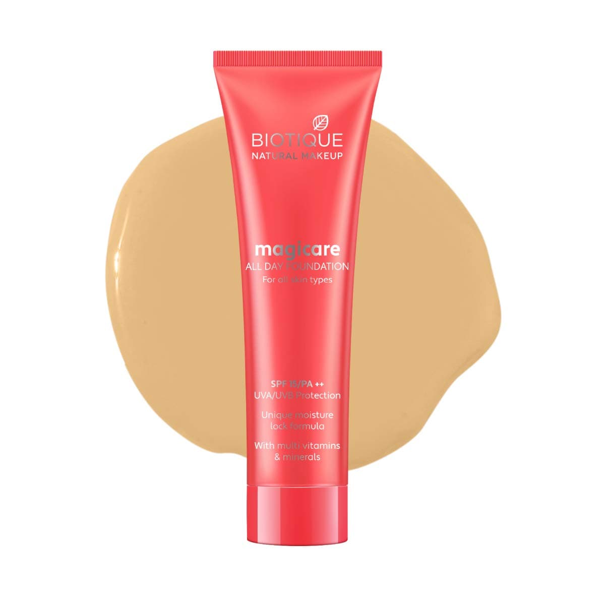 Biotique Natural Makeup Natural Magicare All Day Liquid Full Coverage Foundation - Clay, 30Ml, Pack Of 1