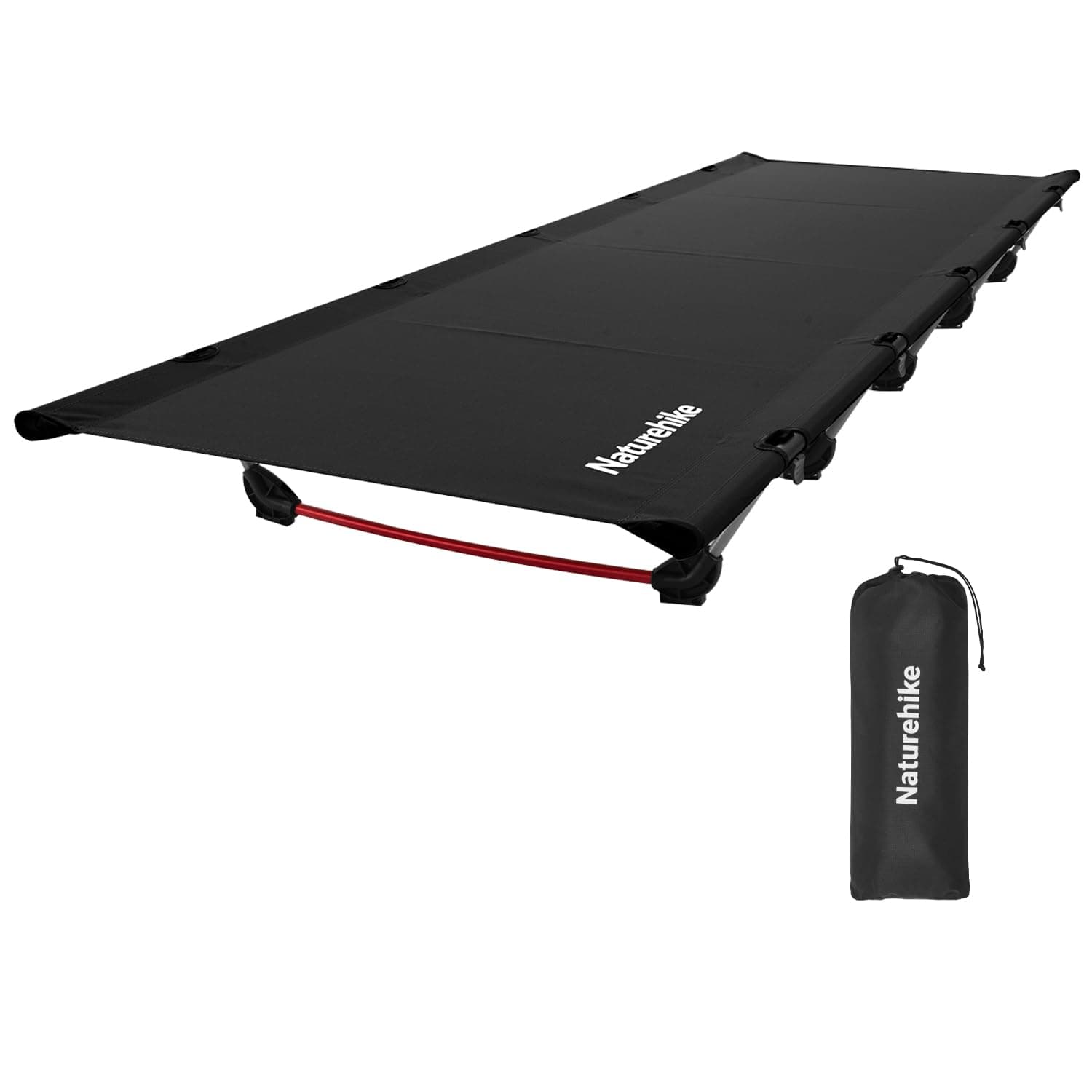 Naturehike GreenWild Camping Cot, Ultralight Folding Backpacking Cot, 60-Second Easy Set-Up, Supports 330lbs, Portable Camping Bed for Adults for Camping Hiking Travel Home, Black