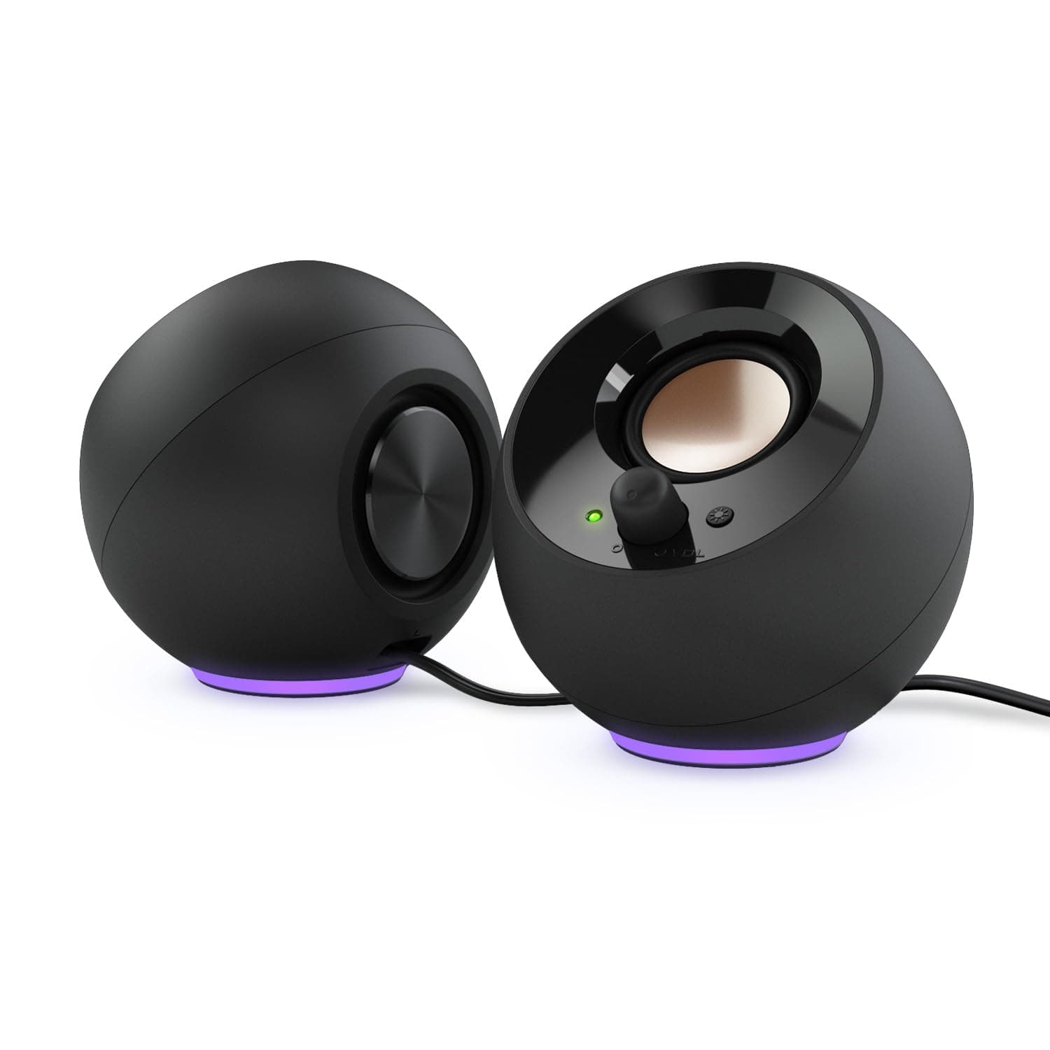 CREATIVE Pebble SE Minimalist 2.0 USB-C Powered PC Speakers with RGB Lighting?, 3.5 mm AUX-in, Up to 4.4W RMS Power for Computers and Laptops (Black)
