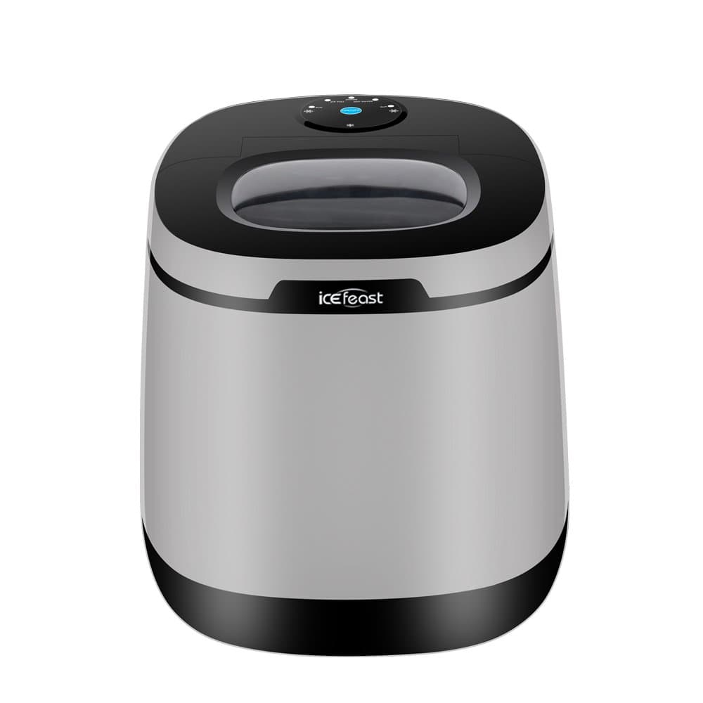 Icefeast Ice maker Machine,Portable smart ice machine for counter top,creates ice faster in 6 minutes,Ultra low noise,two ice cube sizes,ice production up to 54 lbs of every 24 hours