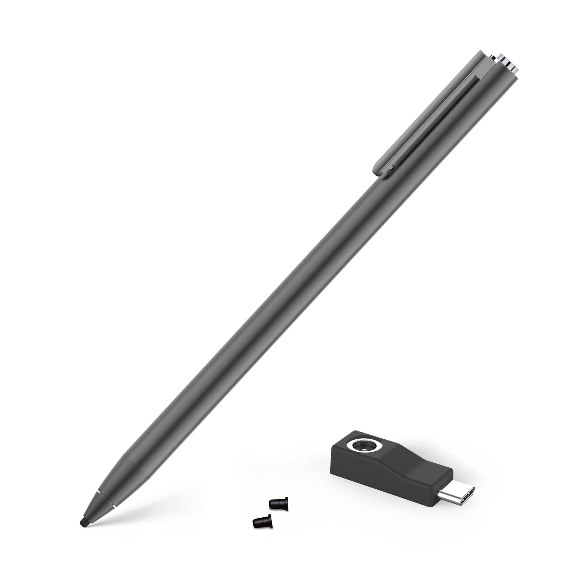 adonit ADJD4B Dash 4 Stylus Pen for iOS / Android [iPad / Android Tablet Pen, Extra Long Battery Life, Palm Rejection, Interchangeable Thin Tip, No Bluetooth Required] Graphite Black