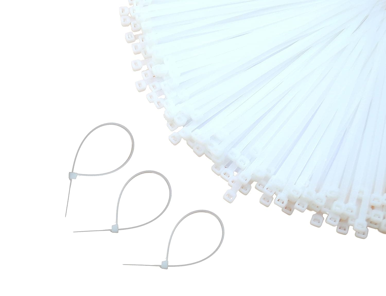 - GLOBOMOTIVE Teeth Grip Nylon Self Locking Cable Ties, White (100 mm x 2.5 mm, 4 inch, Pack of 100) - Heavy Duty Strong Zip Wire Fastener Organizer Tie