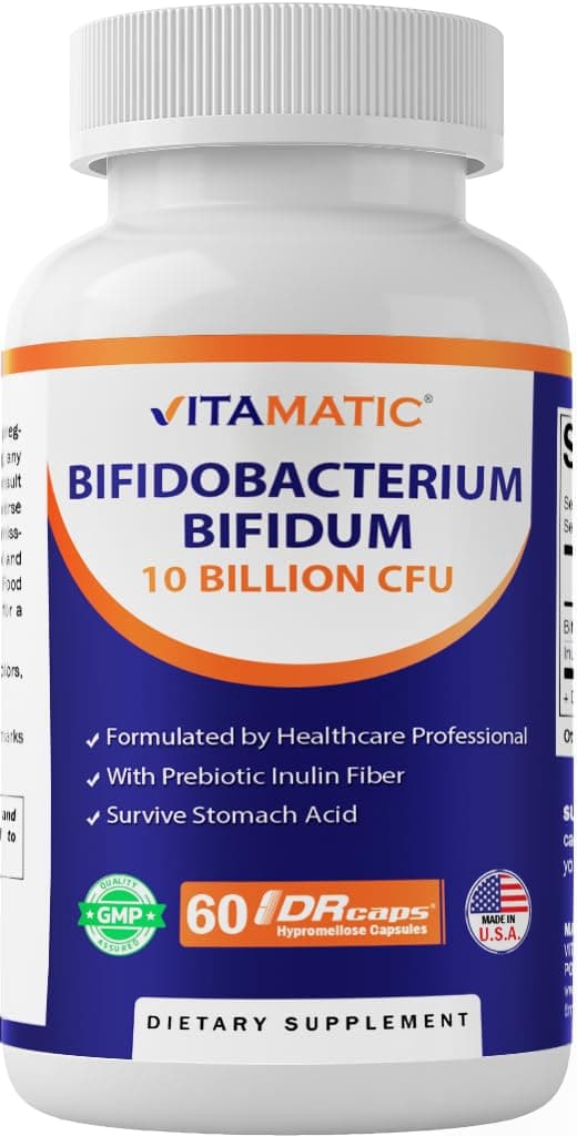 Bifidobacterium Bifidum - 10 Billion per DR Capsule - 60 Count - Digestive Support - Made with Prebiotic Inulin Fiber