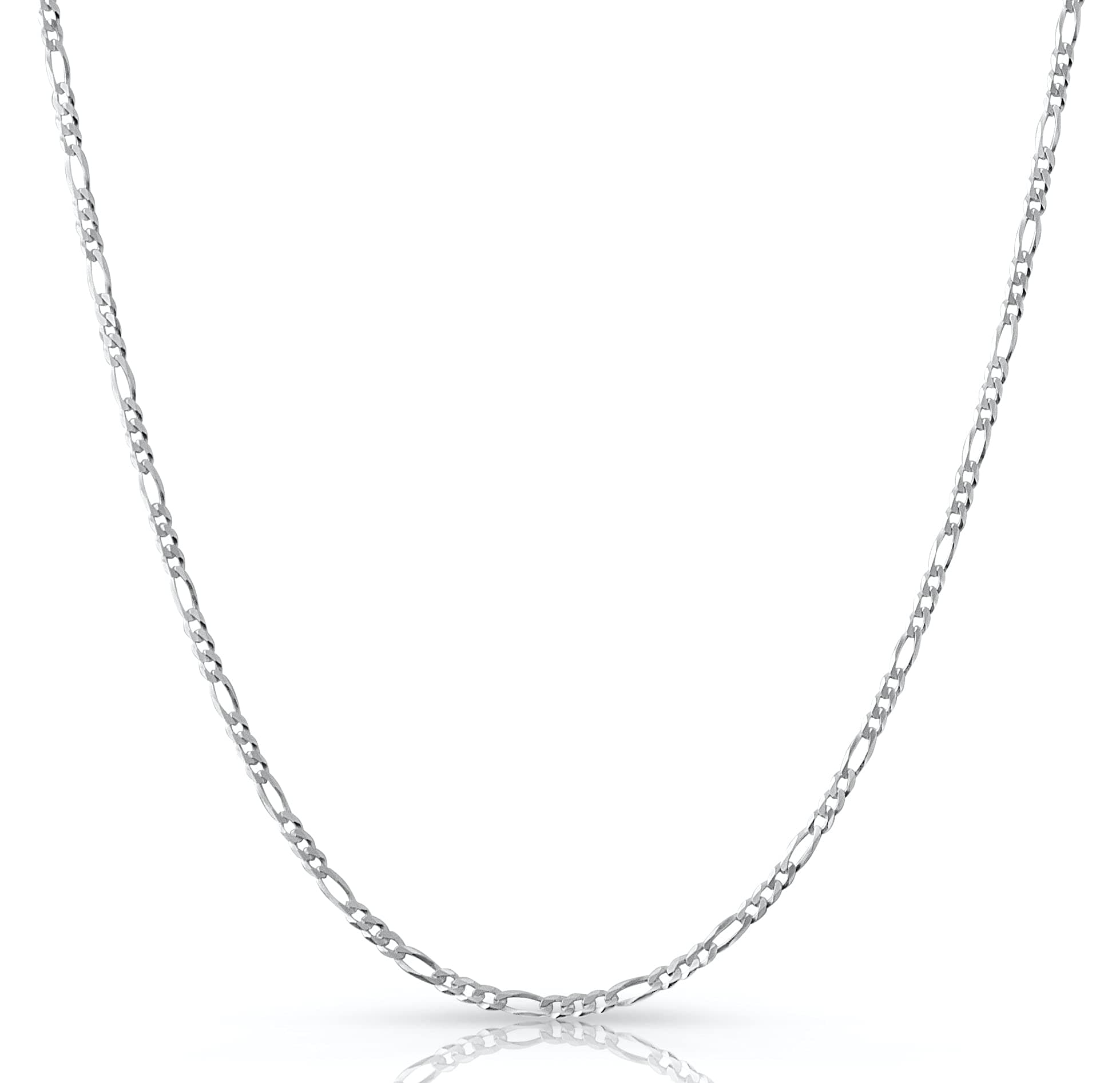 Figaro Chain Sterling Silver X ITProLux Technology 2MM-10.5MM | No Kinks, Not Flimsy, Strong & Sturdy | Silver Chain Necklace for Men & Women | Solid 925 Italy | Next Level Jewelry
