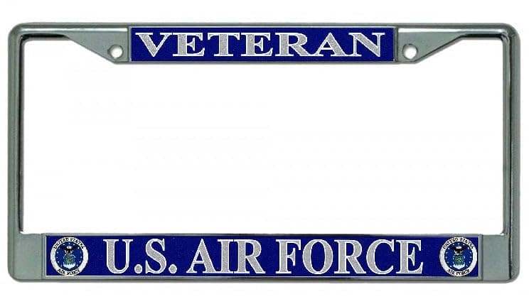 U.S. Air Force Veteran Chrome License Plate Frame