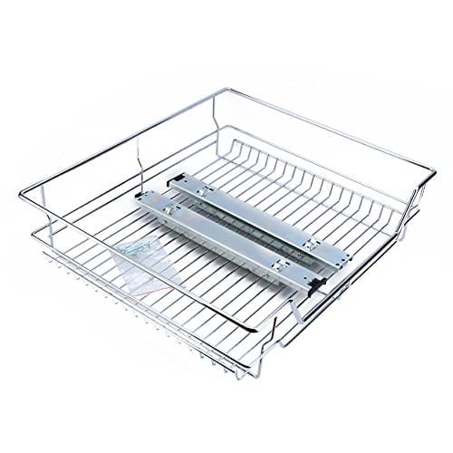 GOTOTOP 22" Pantry Pull Out Drawers Kitchen Sliding Cabinet Organizer Pull Out Chrome Wire Storage Basket Drawer for Kitchen Cabinets Cupboard Pantry Pan Pot Storage,20.3" W x 17.3" D x 5.3" H