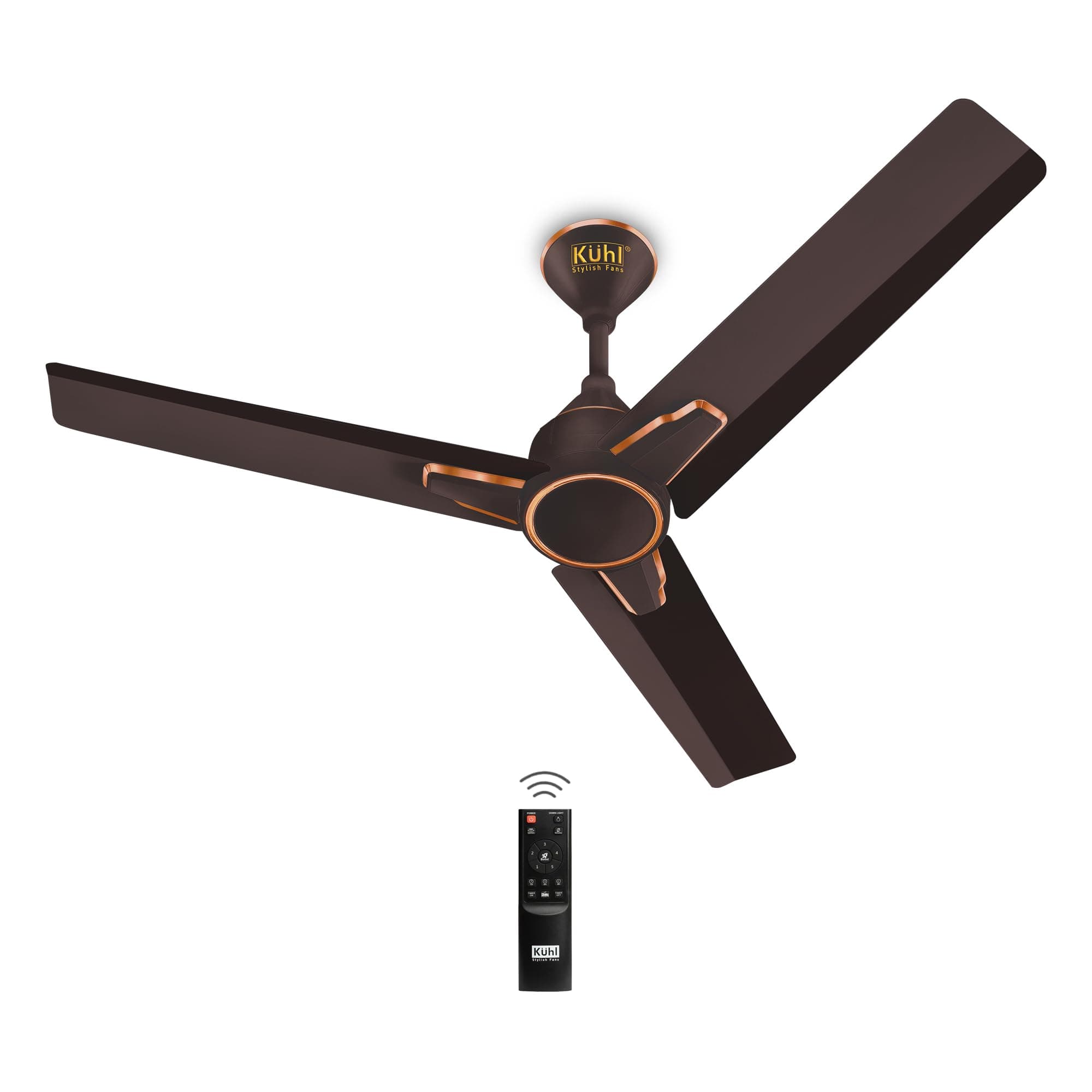 KUHL Arctis A1 1200 mm BLDC 65% Power Saving BLDC Ceiling Fan With Remote | BEE 5 Star Rated & ISI Marked | High Air Flow | 5 Year Warranty on Motor | Espresso Brown
