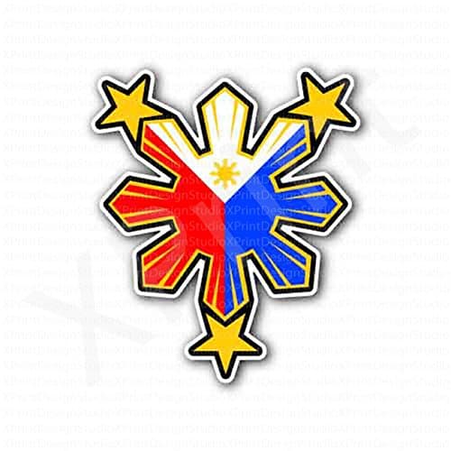 Filipino Pride Star Flag Sticker