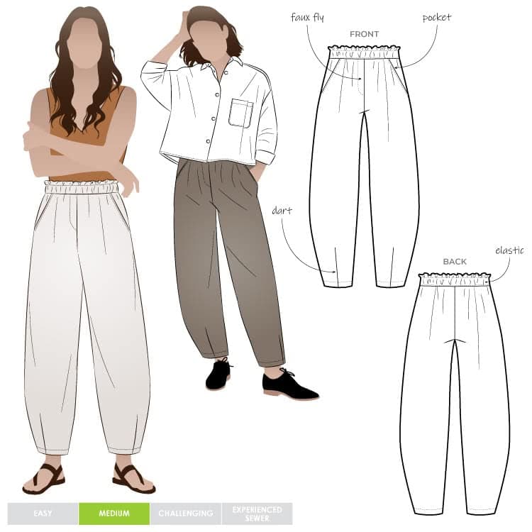 Style Arc Sewing Pattern - Barry Woven Pant (Sizes 04-16)
