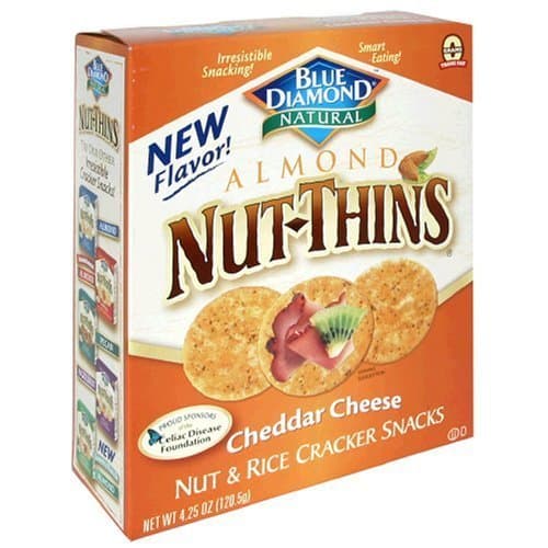Blue Diamond Almond Nut-Thins Cracker Snacks - Cheddar Cheese - 4.25 oz by KEHE Romeoville
