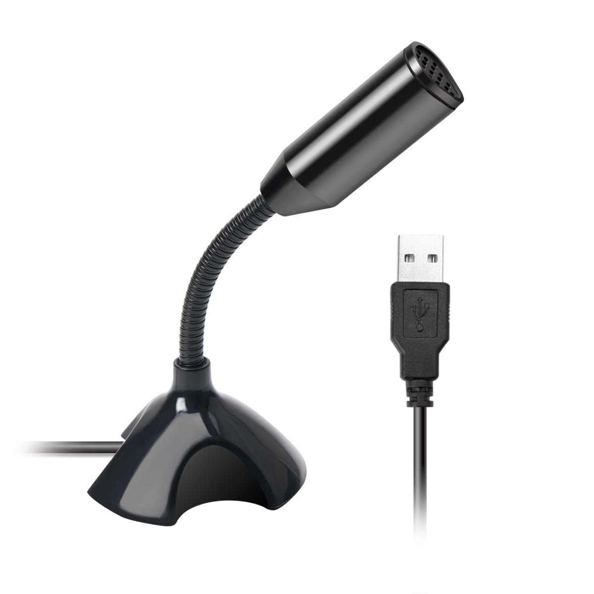 USB Microphone, Plug & Play Home Studio Recording Podcast Microphone with Stand for PC/Computer Recording Skype, YouTube, Google Voice Search, Games