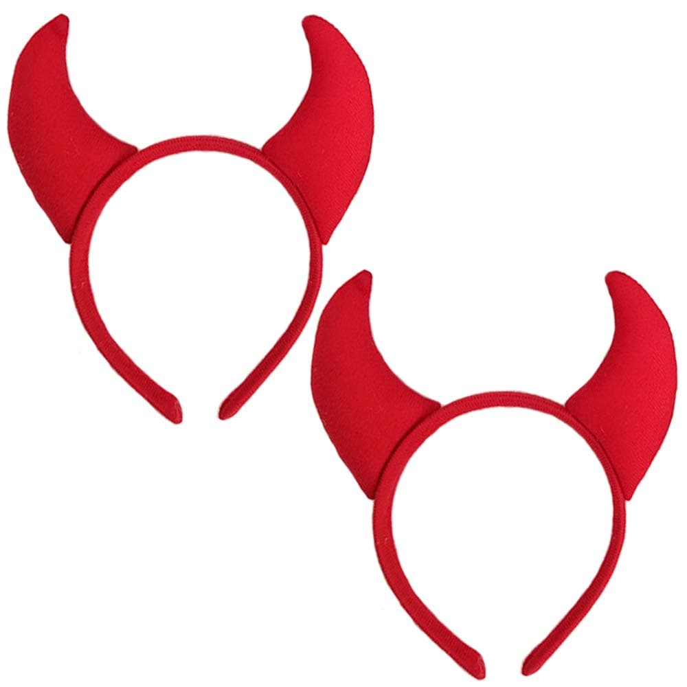 Halloween Devil Headband Devil Horns Headbands Hair Band Red Devils Ears Headpiece Women Girls Devil Hairband Hair Hoop Party Decoration Cosplay Costume Headwear Cute Handmade Hair Accessories 2 Pack