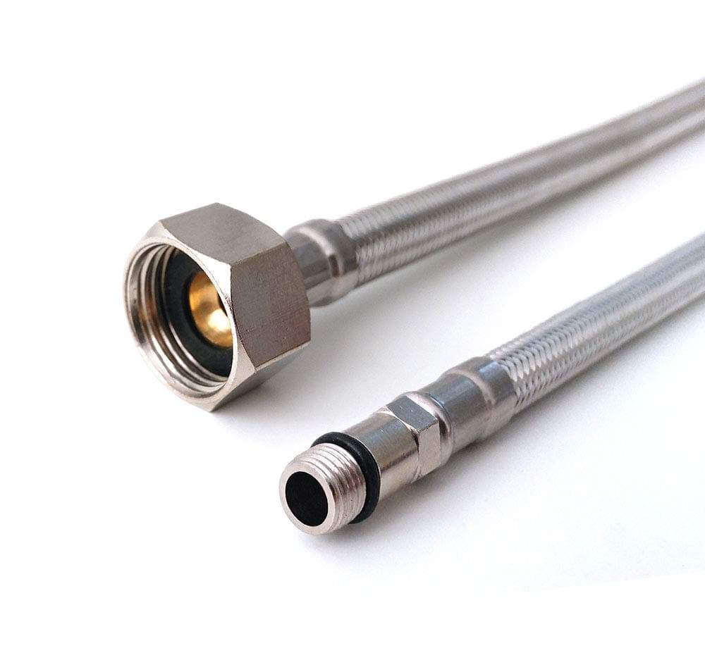 Xcel Home 2 x M12 x1/2 BSP (400mm) Kitchen/Basin Monobloc Mixer Tap Connectors Flexi Pipes Tails