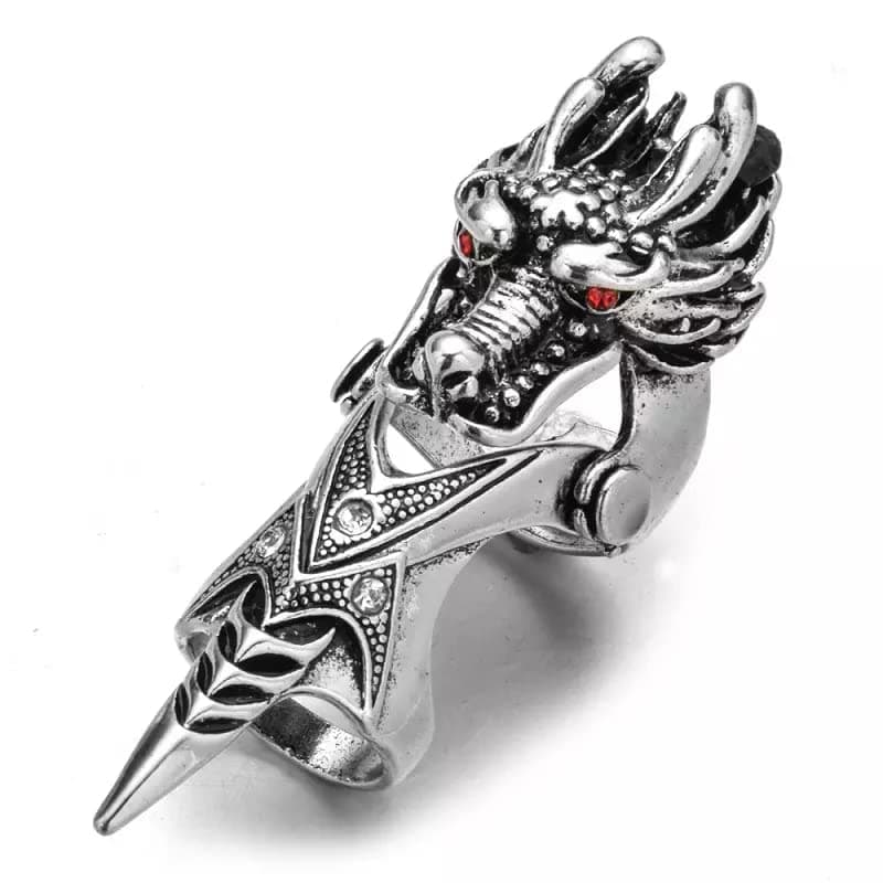 REDEYEGON - Gothic Adjustable Knuckle Joint Full Finger Ring for Men & Boys