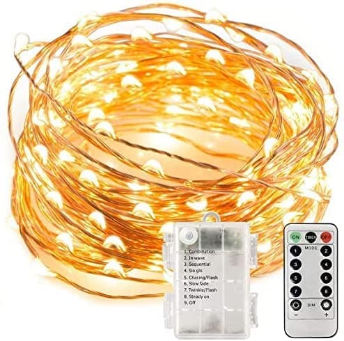Y&L 100 LED 33ft/10m Christmas String Lights with Remote Control, Xmas Tree Fairy String Lights Merry Christmas Decorations Lights Indoor & Outdoor Décor for Garden & Home, Battery Operated.