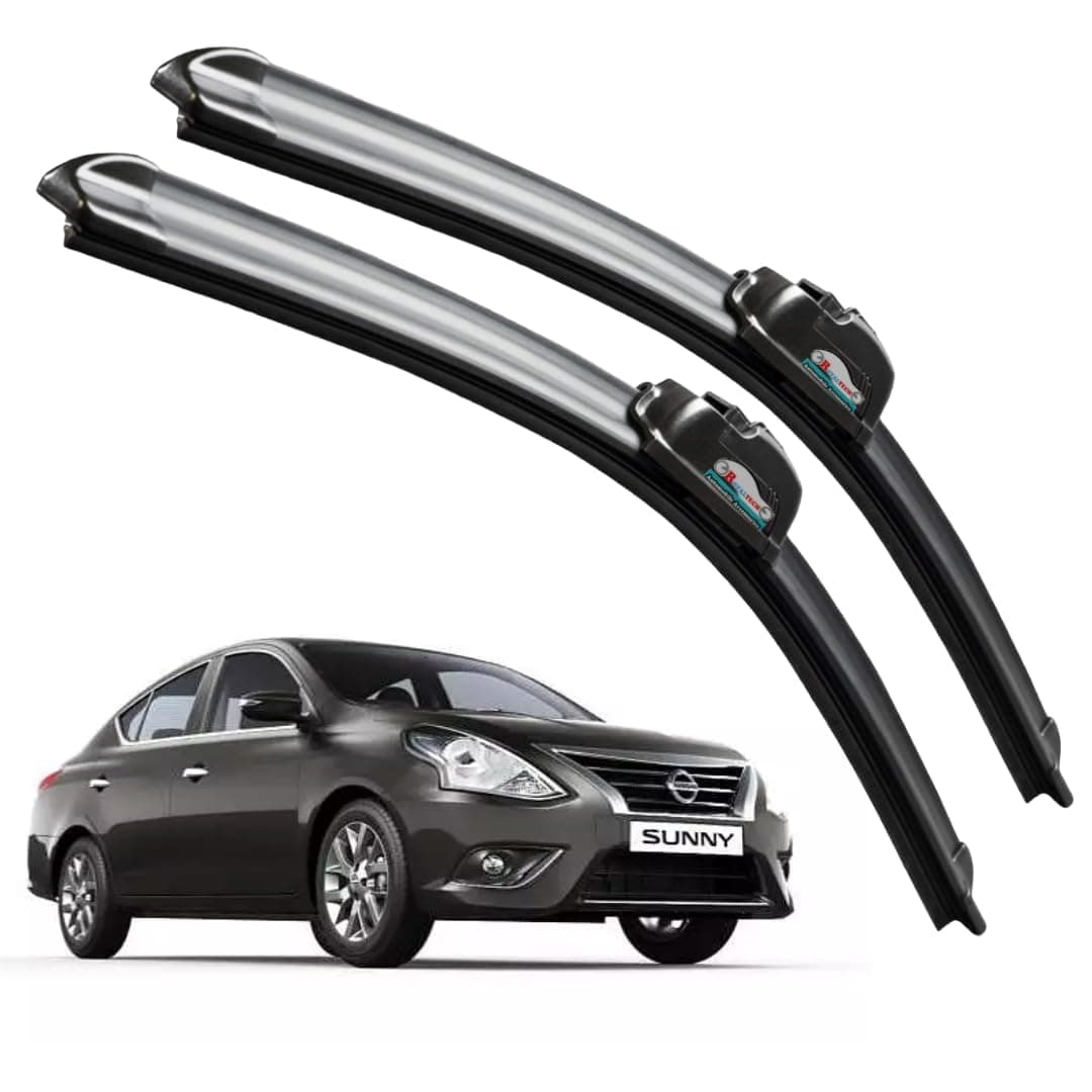 CARNYX Frameless Windshield Wiper Blades, Front Car Wipers Set of 2, Noise-Free, Durable Performance Compatible with (Sunny (Model : 2012-2018) (D-21,P-14))