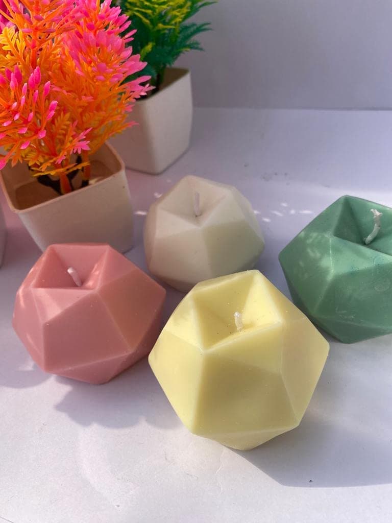 Glim Incense by Sandhya Diamond Cube Candle (Multi Color / 4pcs)