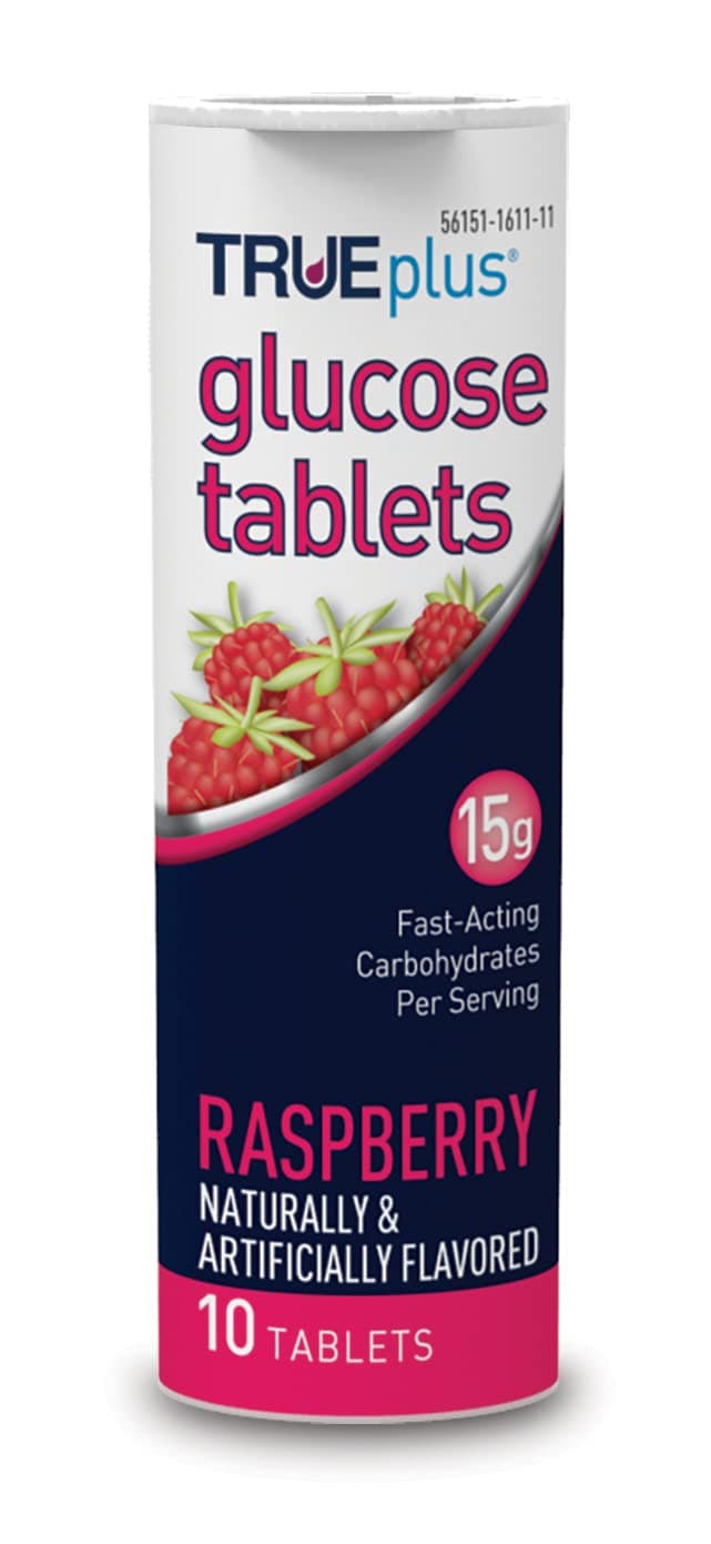 Nipro Trueplus Glucose Tablets for Hypoglycemia (Raspberry, 10 Tabs) by TRUEplus