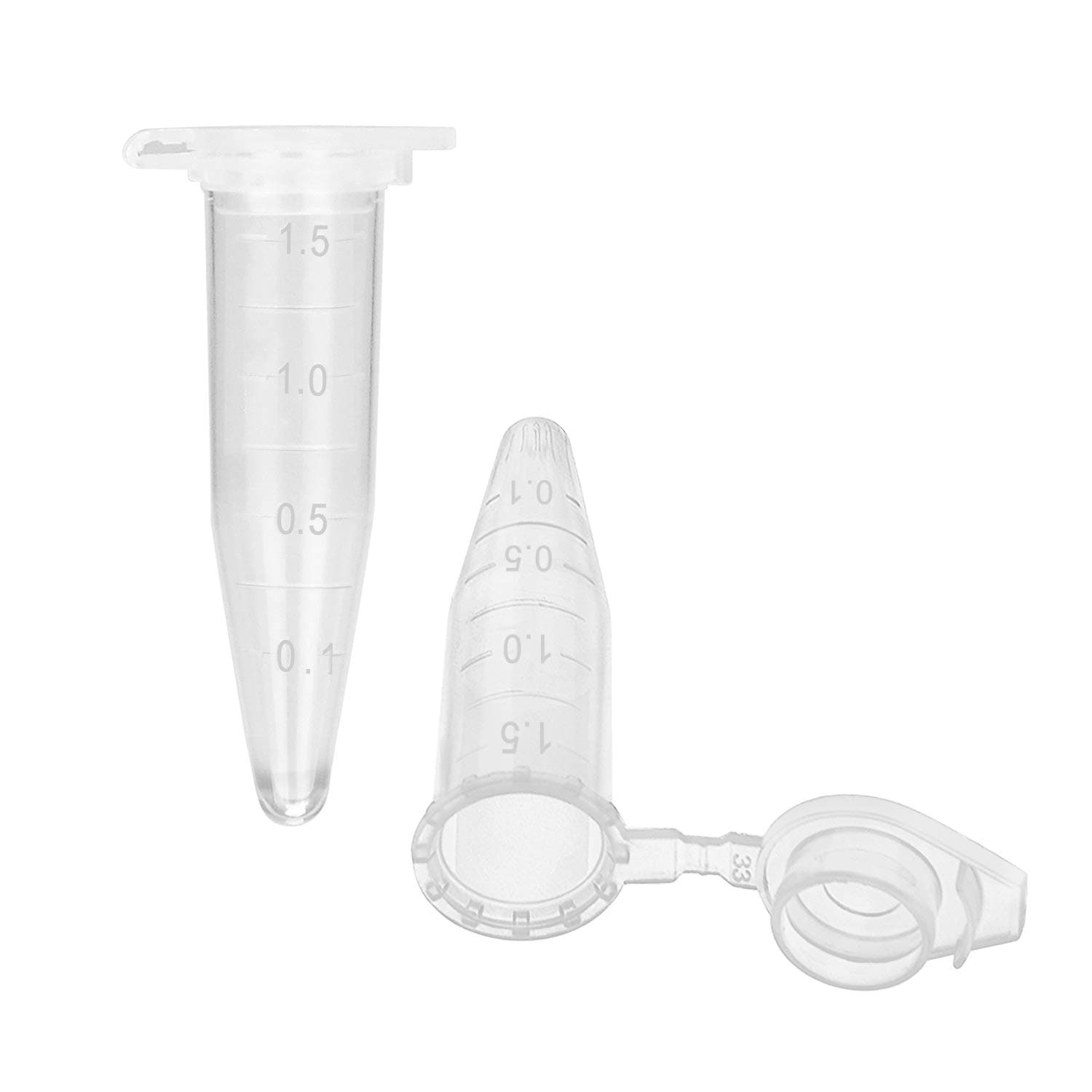 StonyLab Micro Centrifuge Tubes, 1.5ml Polypropylene Graduated Clear Plastic Centrifuge Vials with Flat-Top Snap Cap, Pack of 500 (1.5ml, 500 Packs)