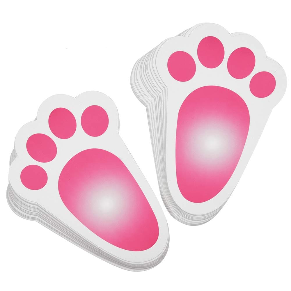 KUUQA Easter Bunny Footprint Rabbit Feet for Easter Party Game Egg Hunt Game 18 x 12cm (40 Pieces)