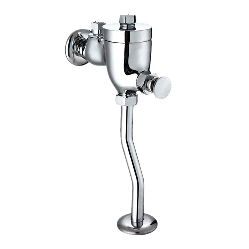 Toilet Brass Button Type Manual Exposed Urinal Flush Meter Valve, Polished Chrome
