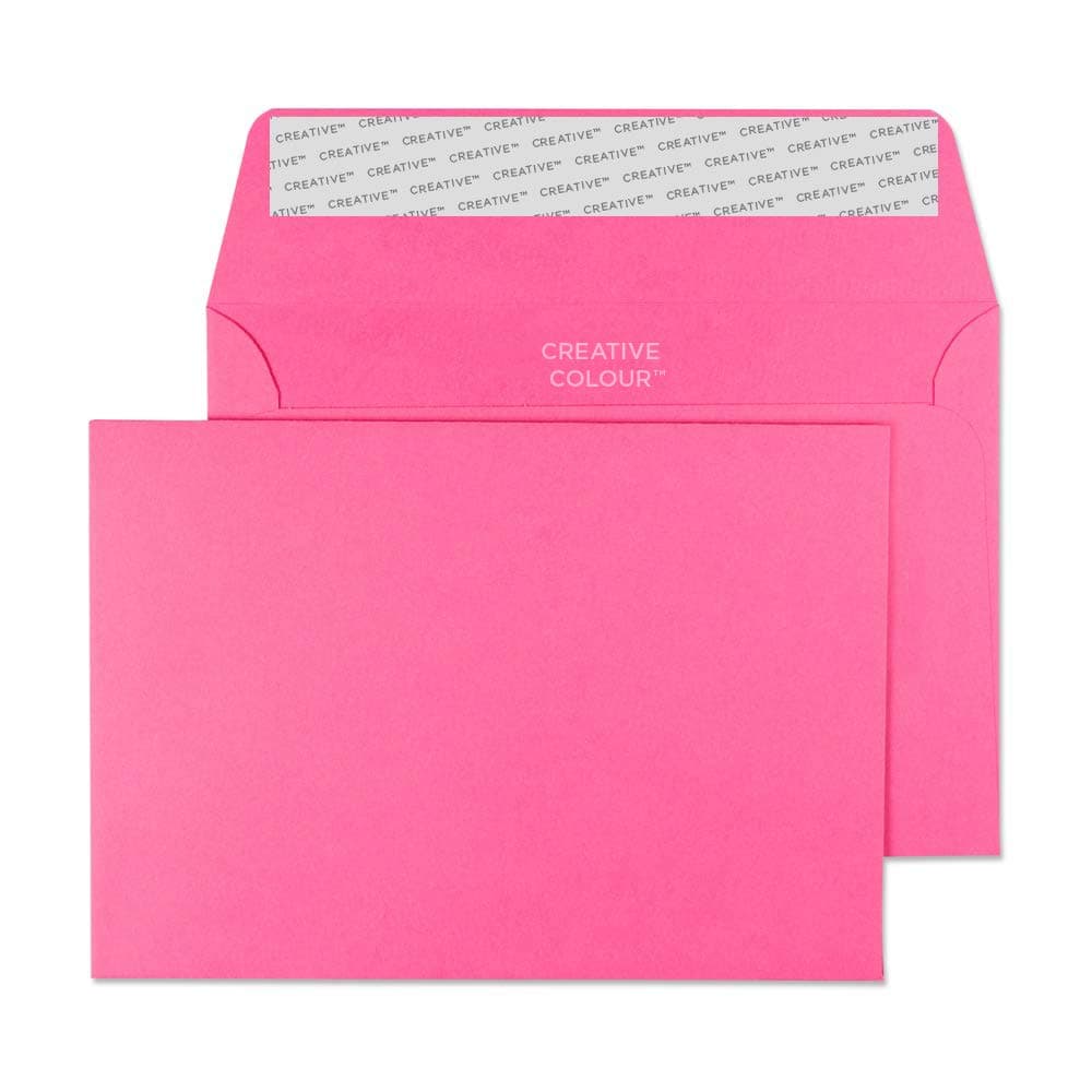 Blake CREATIVE Blake Colour C6 114 x 162 mm 120 GSM Peel & Seal Wallet Envelopes Flamingo Pink - Pack of 25