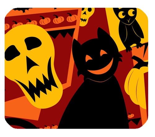 Customized Burning Cat Paper Halloween Oblong Gaming Mousepad Mouse Pad