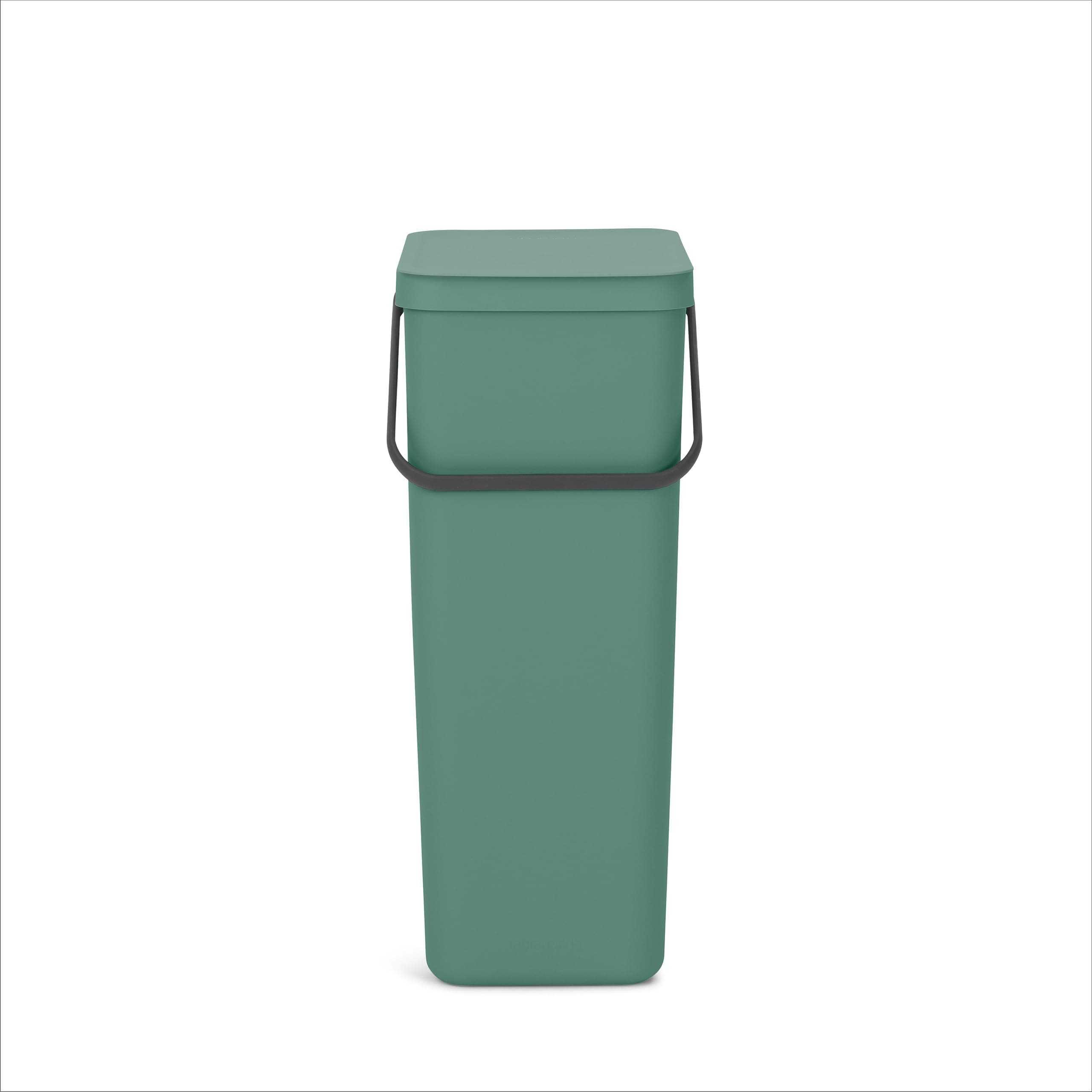 Sort & Go Kitchen Recycling Bin | L / 10.6 Gal / 40L | Fir Green | Removable Stay-Open Lid, Carry Handle | Trash Can for Bottles, Cans, Paper, Glass | Wall Bracket Sold Separately