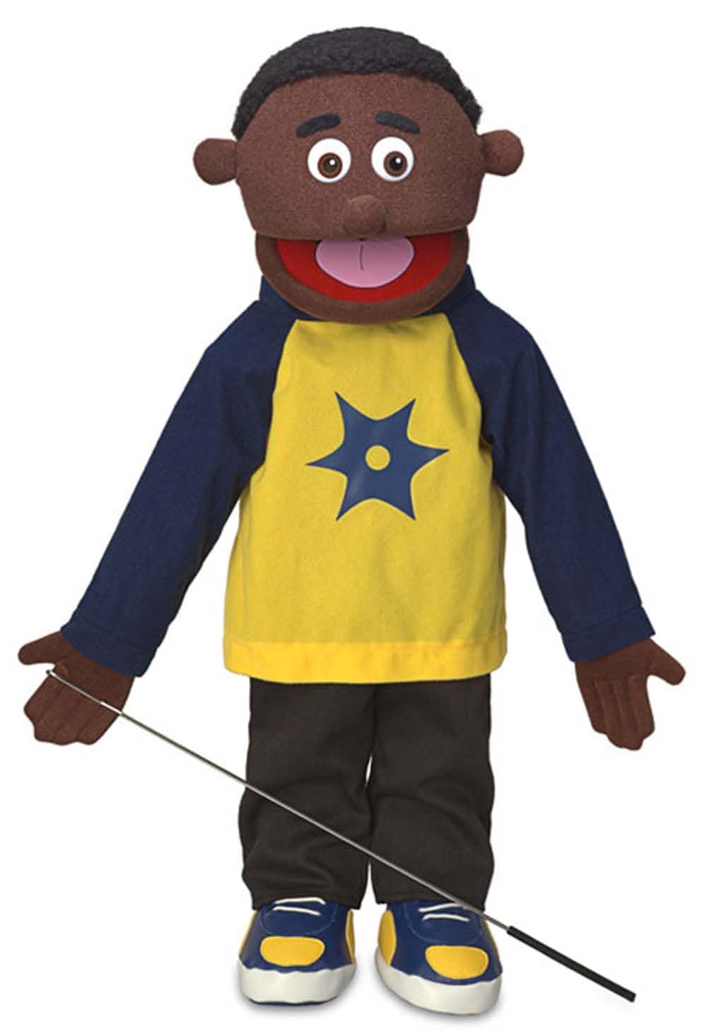 Jordan, Black Boy, Full Body, Ventriloquist Style Puppet, 65cm