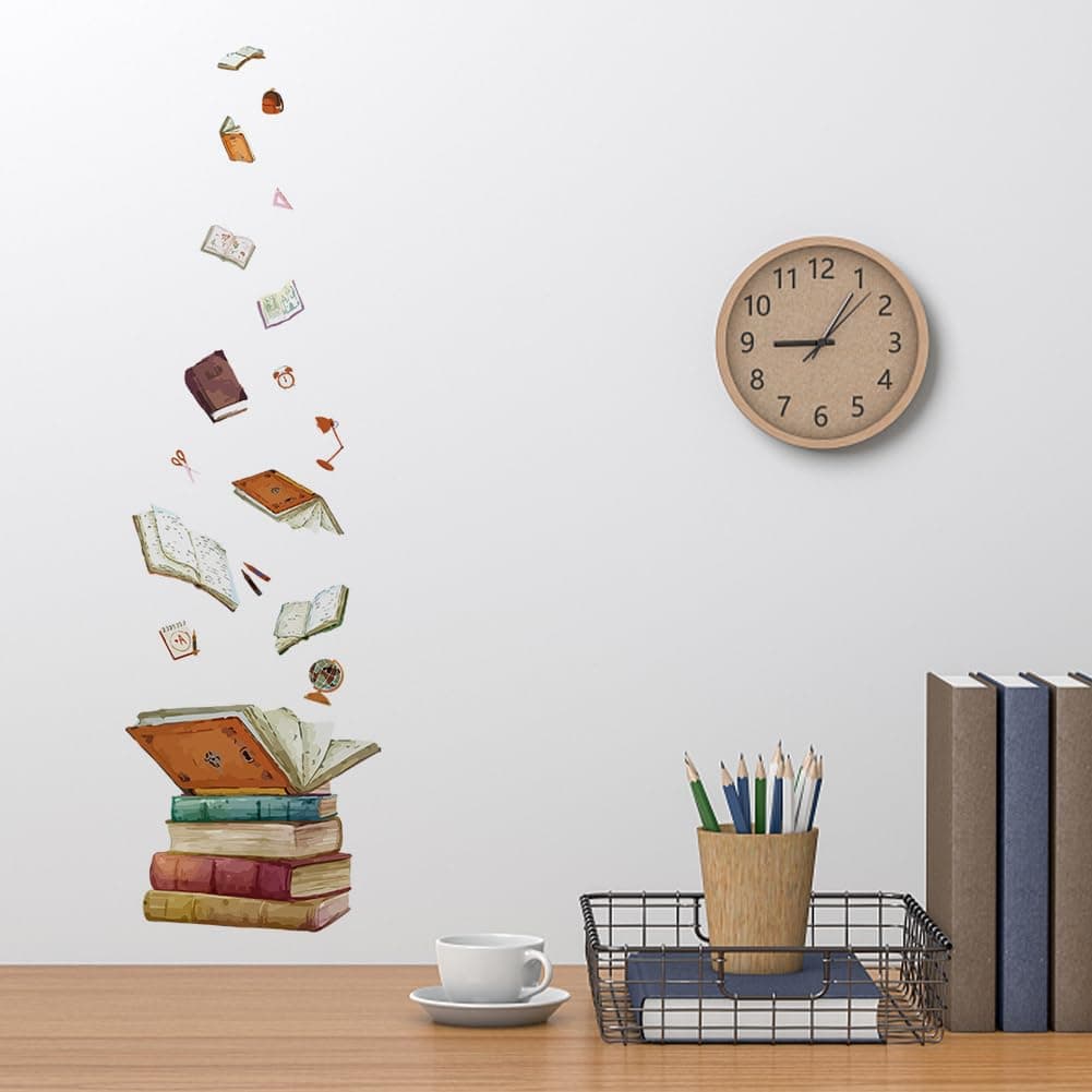 SUPERDANT Magic Book Wall Stickers Classroom Wall Decals Reading Decals Stickers for Walls Nursery Vinyl Art Library Sticker for Reading Corner Kids Library Back to School