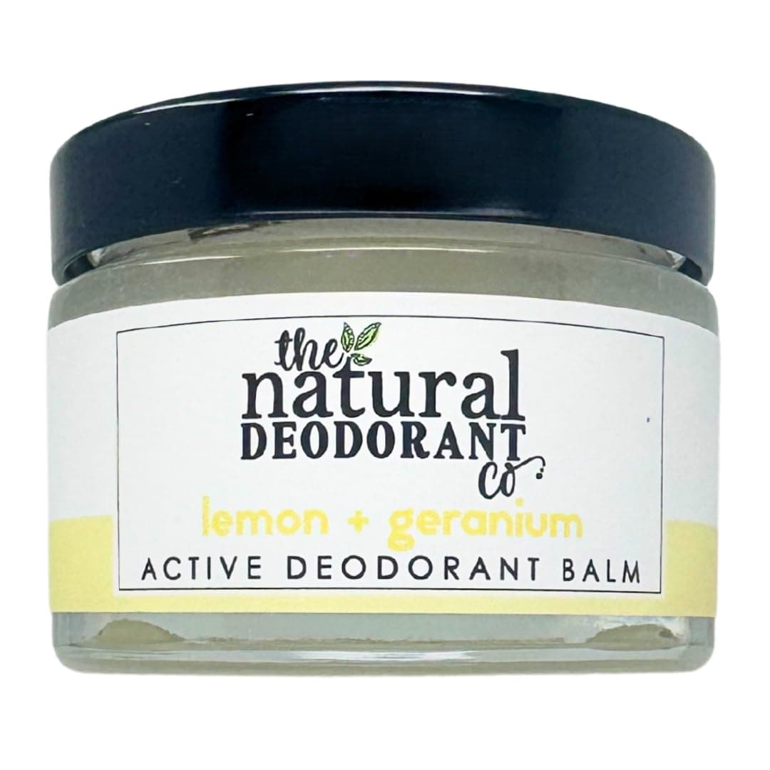 Active Deodorant Balm Lemon & Geranium 55g, Aluminium Free, Plastic Free, Extra Strength