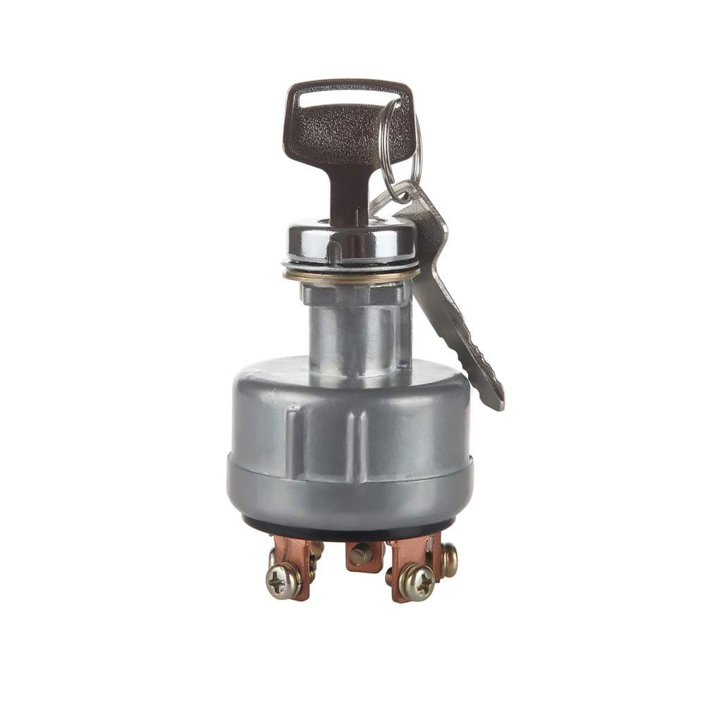MDY Ignition Switch with 4 Position 6 Terminal 2 Keys Replacement for Kobelco, Ford 3400, Kubota, International Harvester, Mitsubishi Tractor,Trailer,Caterpillar,Agricultura, Plant Applications