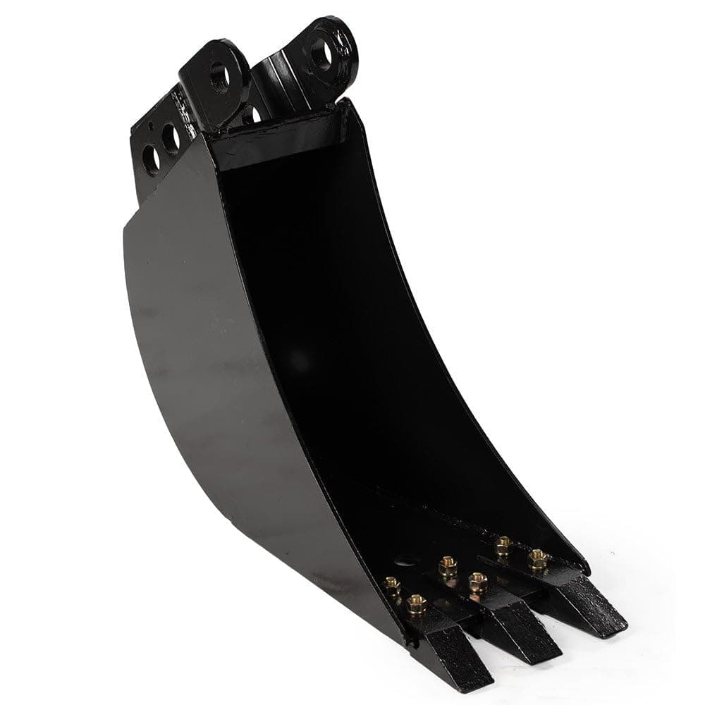 Titan Attachments 12" Front Hoe & Backhoe Bucket, Strong Replaceable Carbon Steel Teeth, Hydraulic Tilt Bucket, Excavator Attachment for Front Hoe & Backhoe Excavators, Skid Steer & Loader Accessory