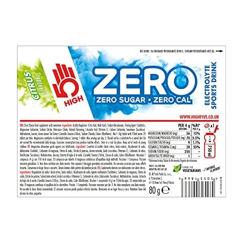 HIGH5 Zero Active Hydration Drink Tabs - 8 x 20 Tablet Tube, Citrus