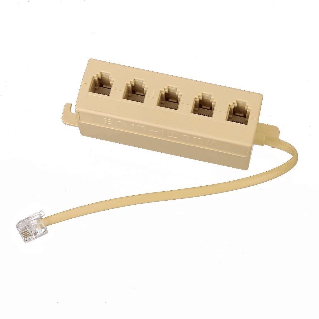 River Eletronic 5 Way Telephone Jack Multiple Phone Modular Outlet Splitter Connector-2