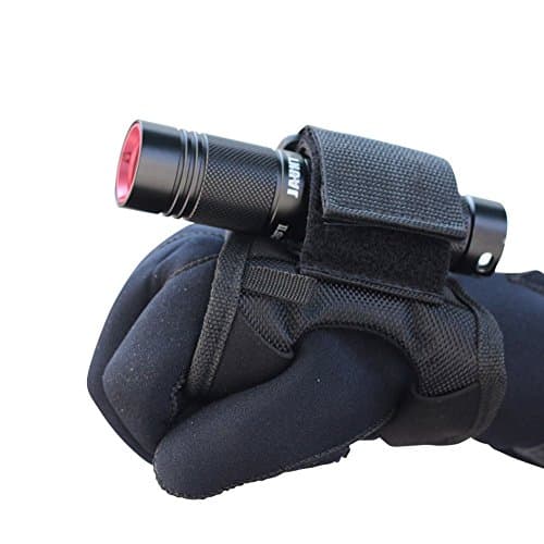 Nylon Hand and Arm Strap Adjustable Soft Hand Mount With Magic Tape for Led Flashlight Dive Lights Scuba Torch with 18650 and 26650 battery (Without Torch) 1PCS