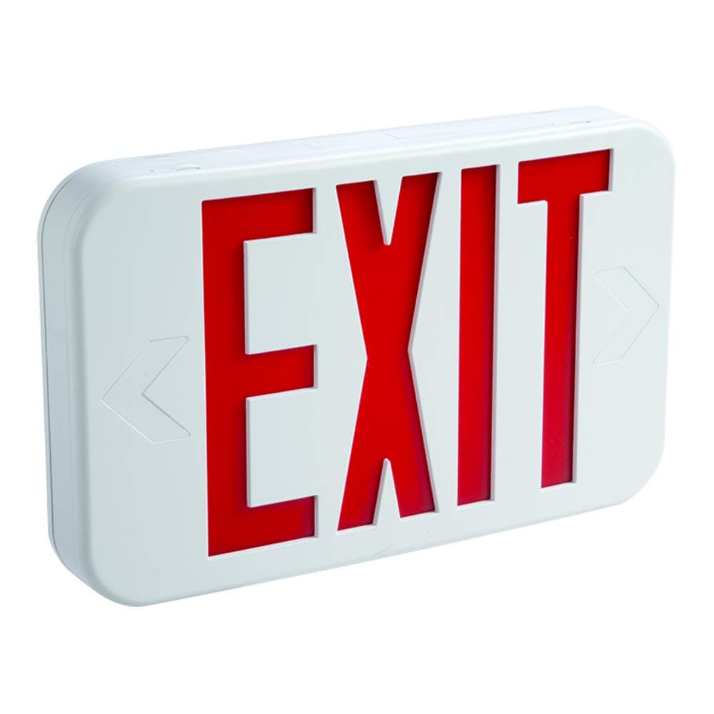 All Pro APX7R Integrated LED Exit Sign, 25-Watt, White with Red Letters