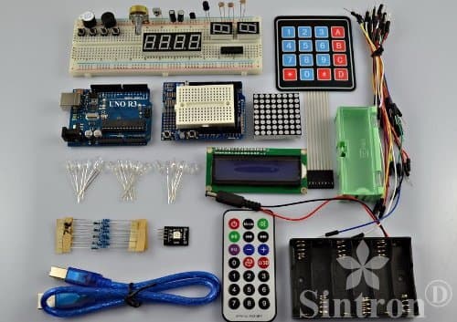 [Sintron] UNO R3 Starter Kit with 4x4 Keypad Switch + 8x8 Dot Matrix + RGB Tri-Colour Module for Arduino Starter